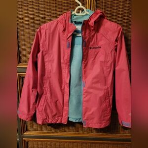 Girls Columbia hooded raincoat